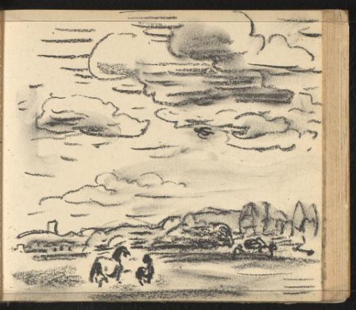 Pastoral landscape with horses