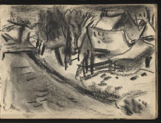 Landscape with a country road and village