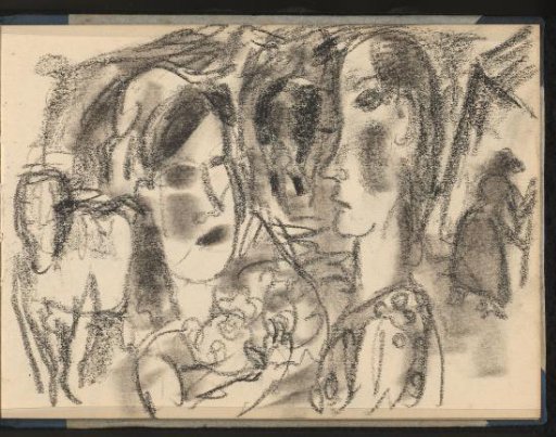 Two figures looking at each other