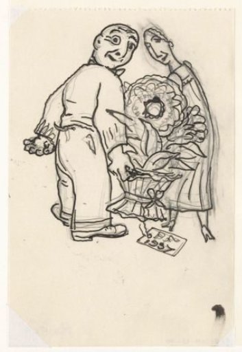 Design for a Greeting Card for 1937 by Leo Gestel and An Overtoom