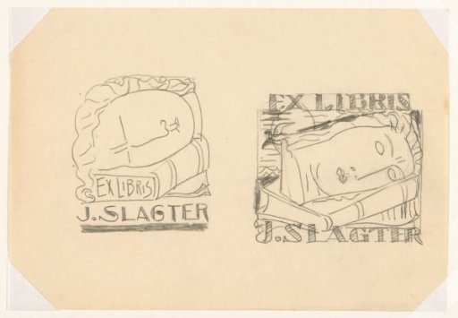 Ex libris for J. Slagter (design, twice)