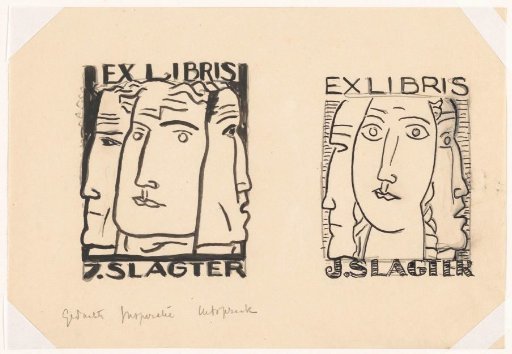 Ex libris for J. Slagter: thought - inspiration - saying (design)