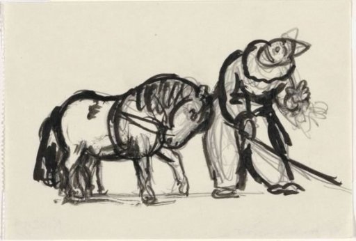 Pierrot training a pony (sketch)