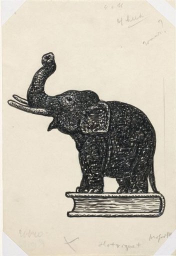 Elephant on a book (sketch)