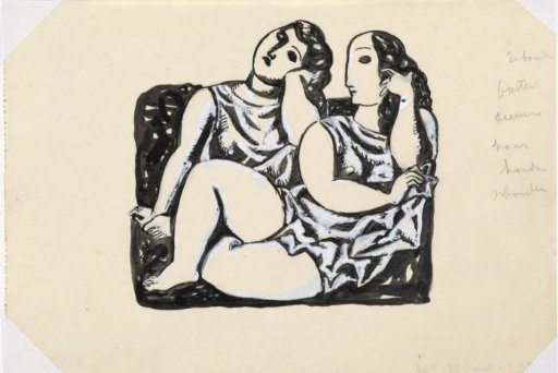 Sketch for 'L'art Hollandais contemporain' by Paul Fierens (bathers)