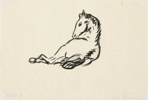 Untitled (sketch of reclining horse)