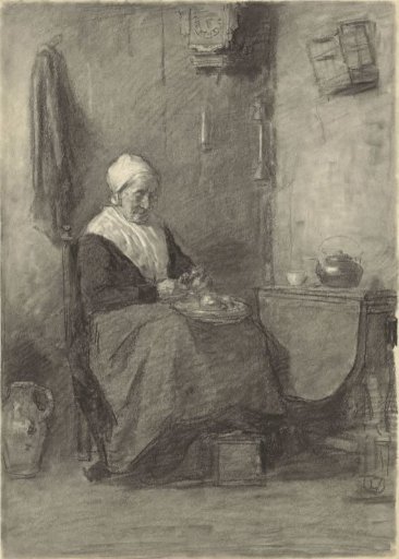 Peasant woman in an interior