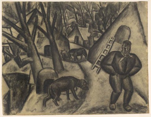 Peasant with a dog