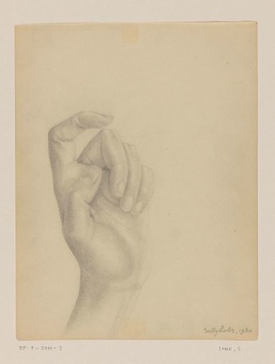 Study of a hand with curved fingers
