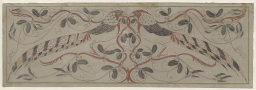 Pheasants; study for a wall covering