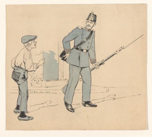 Street boy with a soldier