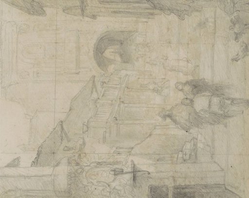 Street Scene with Figures on a Staircase