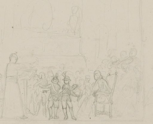 Interior with Figures Listening to a Lecture