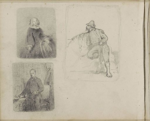 Hunter and portraits of a man and woman