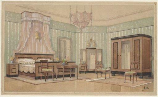 Bedroom with a Light Canopy in the Bed
