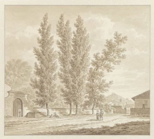 Outside the Porta Castiglione, Bologna, with the church of the Madonna del Monte in the distance to the right