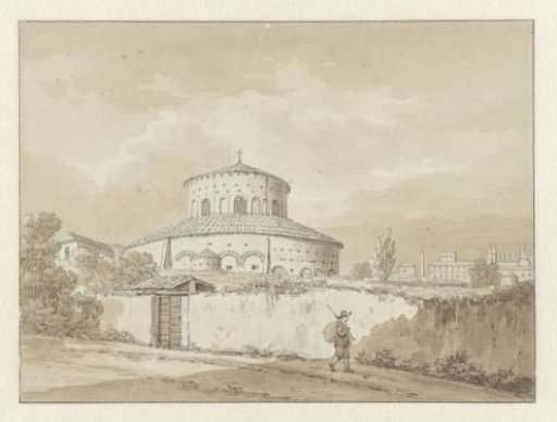 The church of S. Stefano Rotondo, Rome, with S. Giovanni in Laterano in the distance