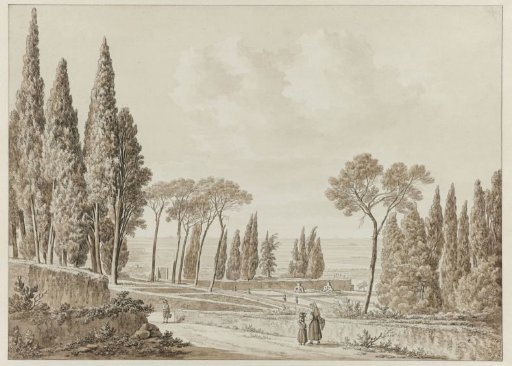 View of the terraces of the Villa d'Este in Tivoli