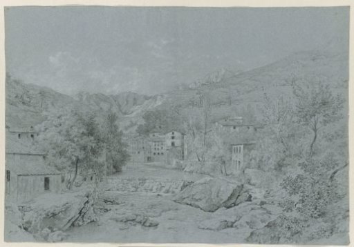 View over the bed of a river (the Tiber?)
