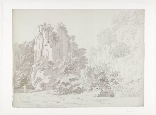 Landscape with wooded rocks