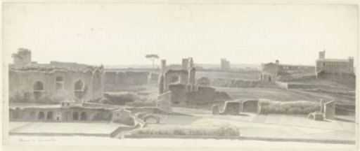 The Baths of Caracalla and three capitals in the Villa Mattei in Rome