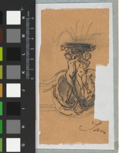 Design for the shaft with figures of a table piece