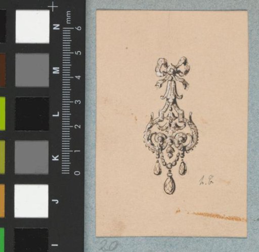 Two designs for pendants with diamonds