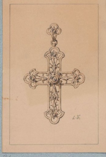 Two designs for pendants with diamonds