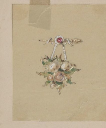 Two designs for brooches with a bunch of fruit