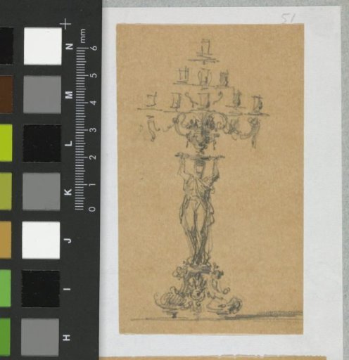 Design for a candelabrum with a female figure