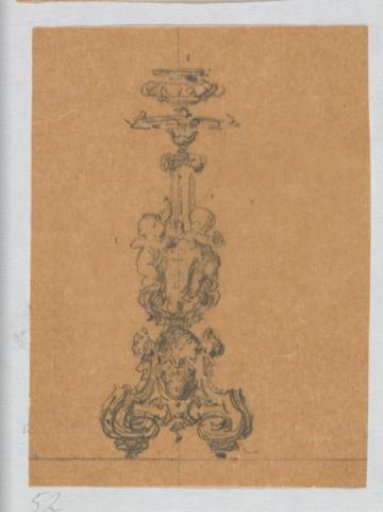 Design for a candelabrum with two putti