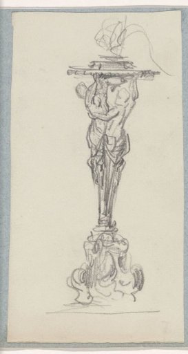 Design for a torchère with herm figures