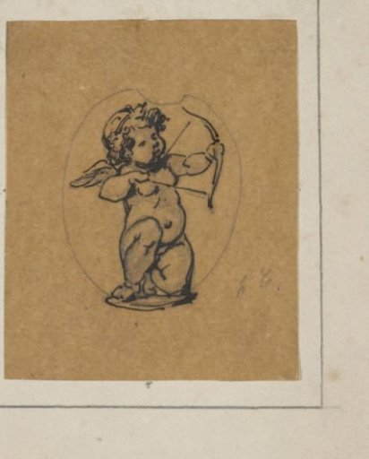 Amor with bow in a medallion