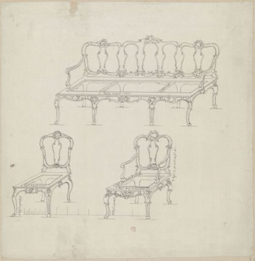 Design for a sofa, armchair and chair