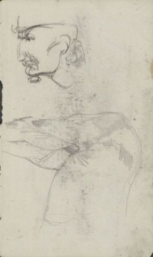 Horse's hindquarters and a man's head