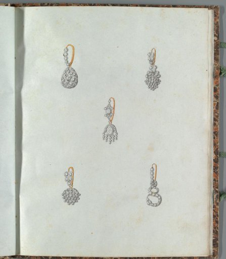 Five earrings, the last with a snake