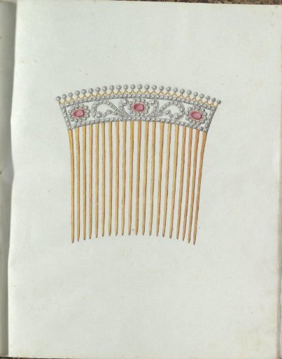 Hair comb with twenty teeth and three red stones