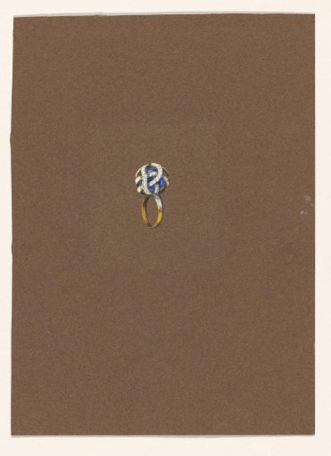 Gold ring with lapis lazuli and diamonds