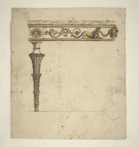 Design for a wall table (left half)