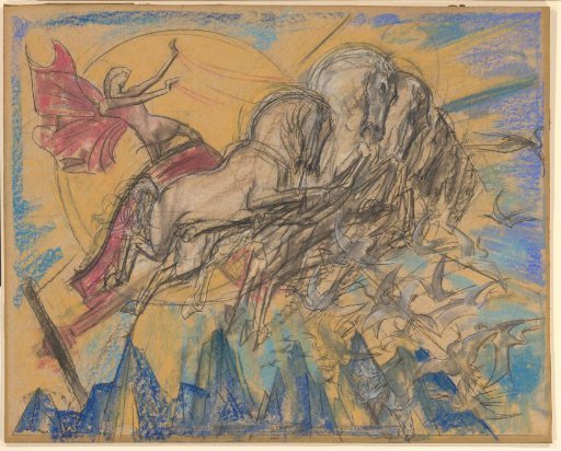 The sun god Apollo in his chariot