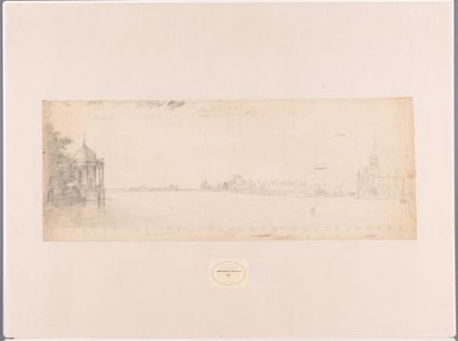 View of Broek in Waterland with the dome of Bakker on the left