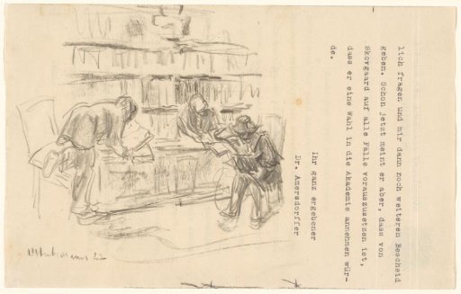 Interior with three reading figures