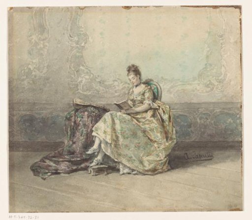 Young woman reading in a chair