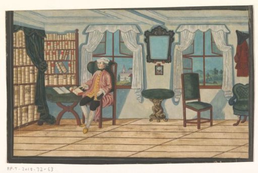 Interior with a Man Before a Bookcase