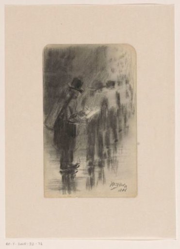 Reading man at the end of a row