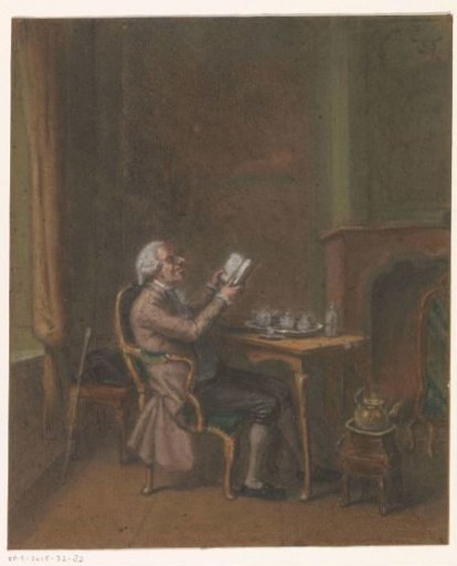 Man reading in an interior