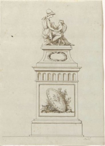 Design for a stove with Minerva and Amor