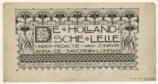 Design for: De Hollandsche Lelie, Weekly for young ladies, c. 1901-1915