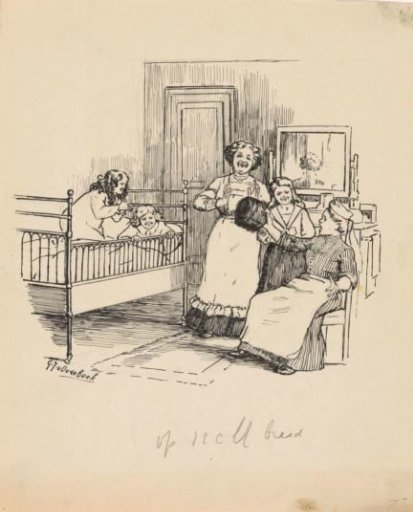 Sister and Laughing Children in a Hall