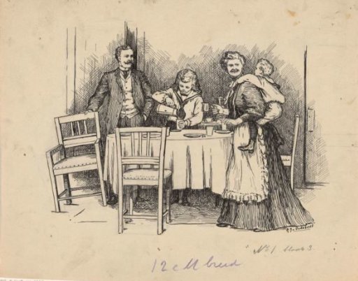 Family around a table